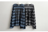 ENK ヒップストリート ダンガラ リブ ロングスリーブ Tシャツ