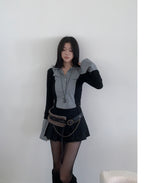 Youth Contrast Stripe Slim-fit Long Sleeve Shirt 