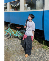 Lace Buckle Wide Cargo Denim