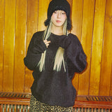Fuzzy Knit Tee (black)