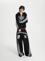 SEXXDEVIL Dual-Waist Striped Sweatpants