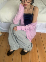 Enoch Summer See-Through Deep V-Neck Cardigan