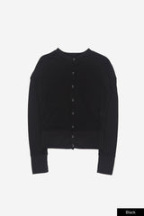 Hiles wide rib round-neck cardigan