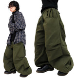 ワイドバックポケットコットンピンタックパンツ
