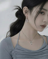 [NMIXX Sullyoon Necklace] メルティングハートカラーボーンネックレス