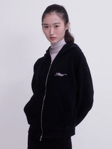 【即日発送】 Raglan 2way Hood Zip-up (BLACK) 