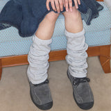 cozy stripe leg warmer light grey