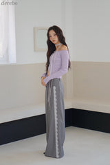 side lace wide slacks