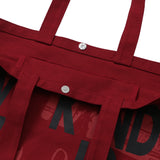 Weekend warrior typography printing tote-bag (Red)_1