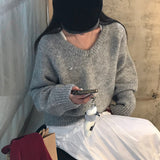 [BELLIDE MADE] キンシャモヘアVネックルーズフィットニット