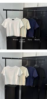 [BASIC ITEM] ベーシックセミクロップTシャツ(4color)