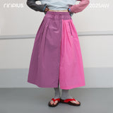 Riverstone Plus Women's Bloom Elastic Waist Loose Casual Culottes, Sweet Designed Puffy Skirt Pants for Autumn