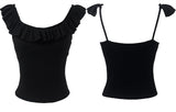 frill basic off-shoulder top (2color)