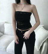 [set] stone two piece top (with bra top )