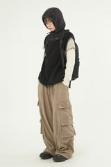 Quattro cargo corduroy banding pants