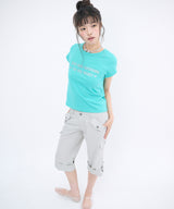 502 グリッターレタリングTシャツ - ミント