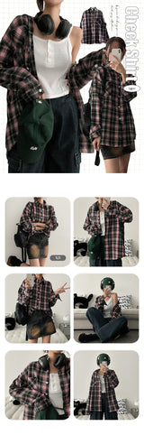 a peak-checked shirt