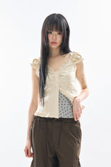 Maria frill puff blouse