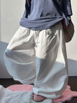 KOREAN/KEYRING 🤎 KEYRING BELT BALLOON WIDE COTTON LONG PANTS 🤎💚💛🖤 - 5 COLORS