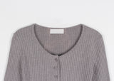 RIB U-NECK CARDIGAN
