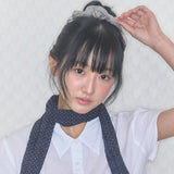 cozy stripe scrunchie brown