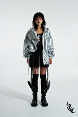 6X Shirring Detail Jacket (Silver)