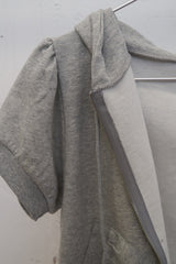Puff Shoulder Half Zip-up (Gray)