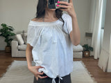 big dot off shoulder tee