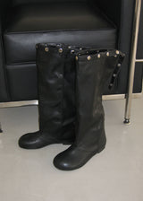ROUND STUD BUCKLE BOOTS