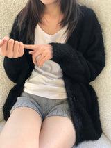 モヘアカーディガン