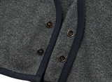 soft high neck fleece anorak set - charcoal       