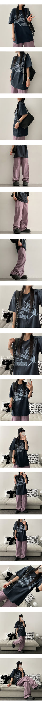 アワーハートレタリングオーバーサイズショートスリーブTシャツ