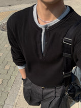 Macca waffle henley neck