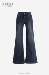 deep blue flow bootcut denim pants, regular (LONG)