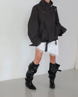 Cotton Washed Wrap Oversized Jacket