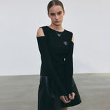 RUNWAY SHOULDER RIBBED KNIT_OATMEAL
