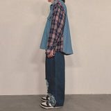 bleach denim pants_blue