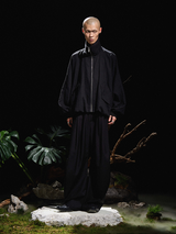 RELABEL 24AW クリサリス - サイレンス マチェーテ カット アンド プリーツ 立体プリーツ デコンストラクト スーツ パンツ