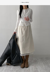 [Brushed Lining] Poe Wrap Bustier T-Shirt