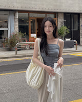 Deca cardigan & checkered sleeveless set