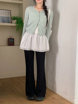 Pastel Linen Motif Round Knit Cardigan (10color)