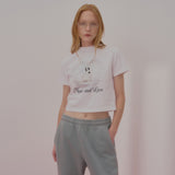 ハートラビットクロップTシャツ-WHITE