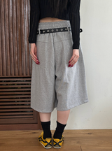 [Unisex] ベルト付きスウェットバミューダパンツ(3color)