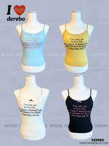Lettering Pad Camisole Sleeveless T-shirt