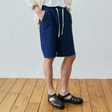 front seam fatigue short pants navy