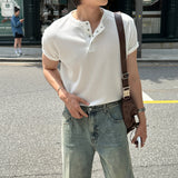 LMN Standard V-Neck Henley Neck Short Sleeve Tee (6 colors)