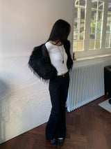 Luna Skin Off-Shoulder Cable Slim-Fit Knit