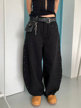 STUD BALLOON WIDE PANTS (2C)