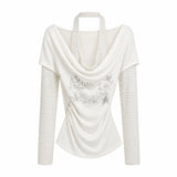 Rielle Cowl Graphic Layered T-shirt