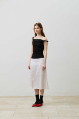 COS TWISTED SHIRRLING TOP / BLACK